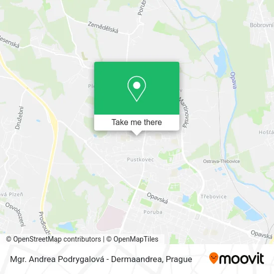 Карта Mgr. Andrea Podrygalová - Dermaandrea