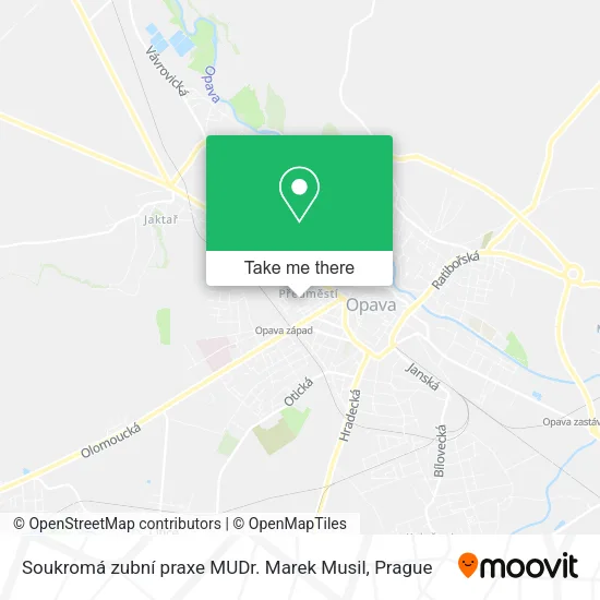 Карта Soukromá zubní praxe MUDr. Marek Musil