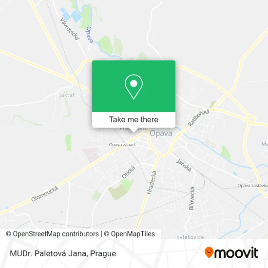 Карта MUDr. Paletová Jana