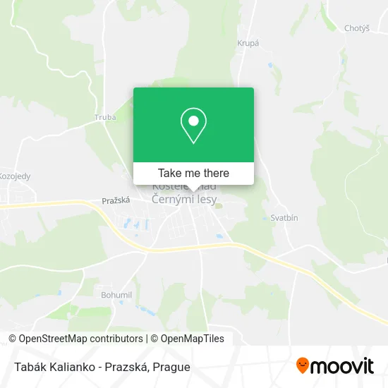 Карта Tabák Kalianko - Prazská