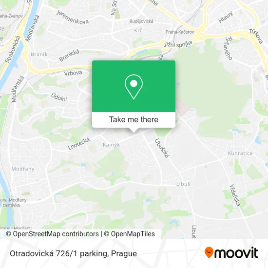 Карта Otradovická 726/1 parking
