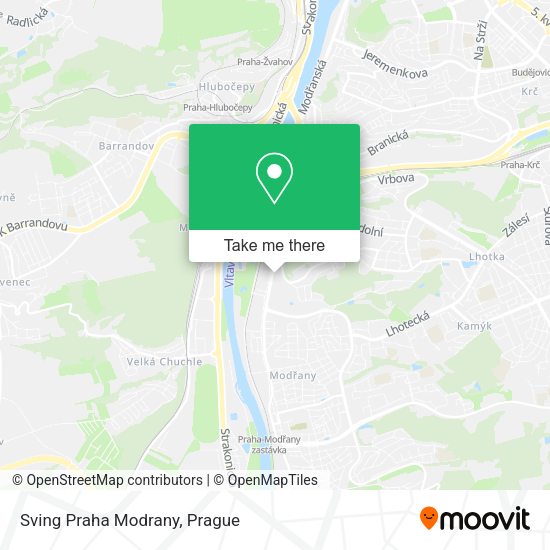 Карта Sving Praha Modrany