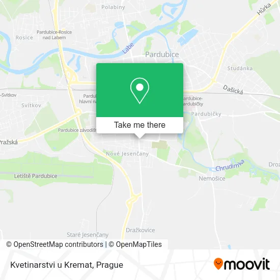 Карта Kvetinarstvi u Kremat