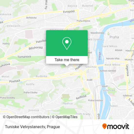 Карта Tuniske Velvyslanectv