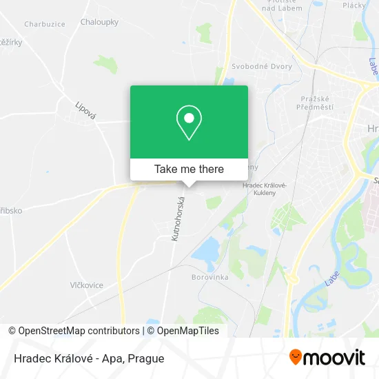 Карта Hradec Králové - Apa