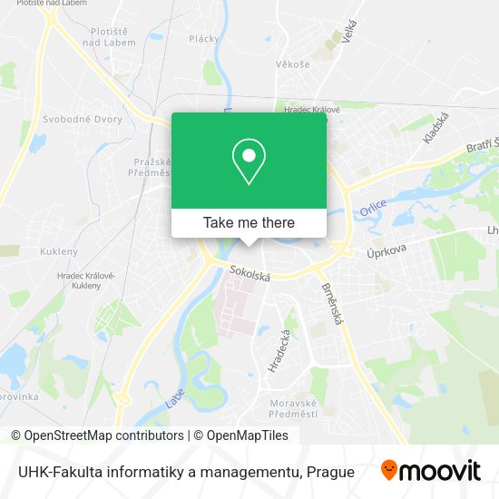 Карта UHK-Fakulta informatiky a managementu