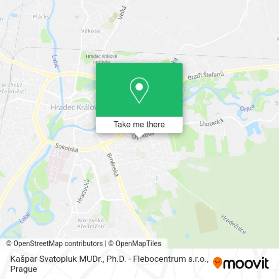 Карта Kašpar Svatopluk MUDr., Ph.D. - Flebocentrum s.r.o.