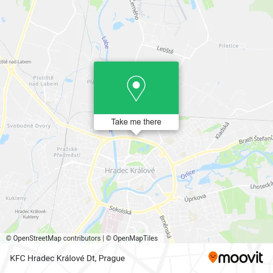Карта KFC Hradec Králové Dt
