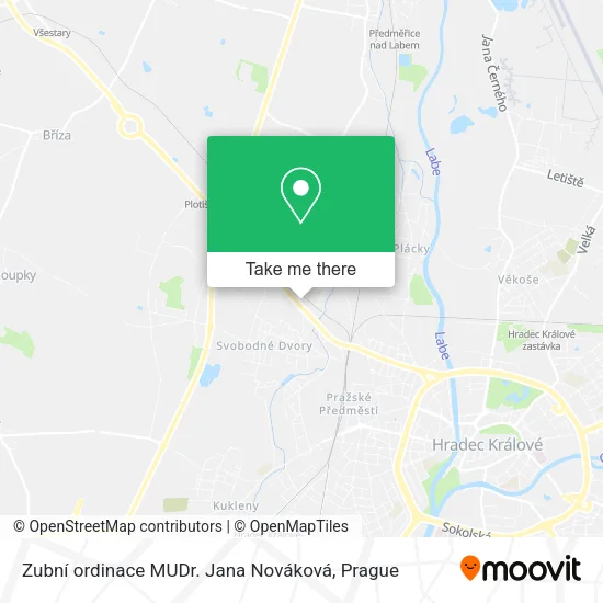 Карта Zubní ordinace MUDr. Jana Nováková