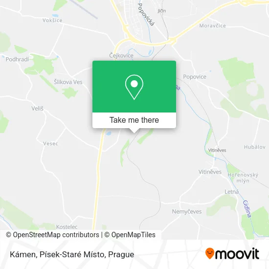 Kámen, Písek-Staré Místo map