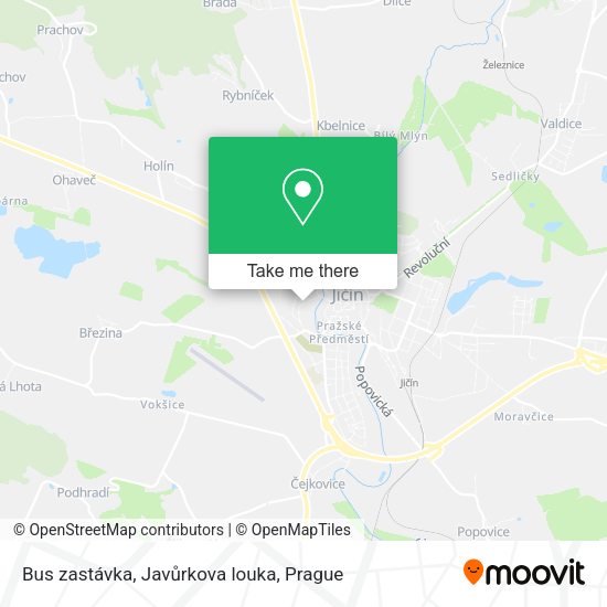 Карта Bus zastávka, Javůrkova louka