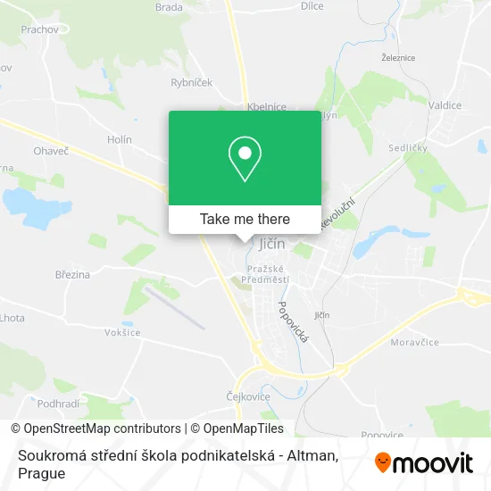 Карта Soukromá střední škola podnikatelská - Altman
