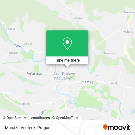 Карта Masáže Vseteck