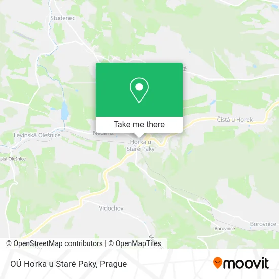 Карта OÚ Horka u Staré Paky