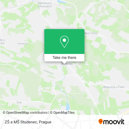 Карта ZŠ a MŠ Studenec