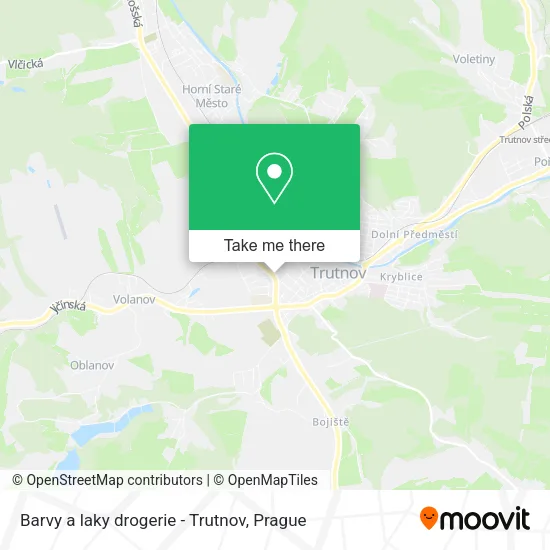 Карта Barvy a laky drogerie - Trutnov