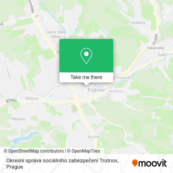 Карта Okresní správa sociálního zabezpečení Trutnov