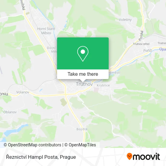 Карта Řeznictví Hampl Posta