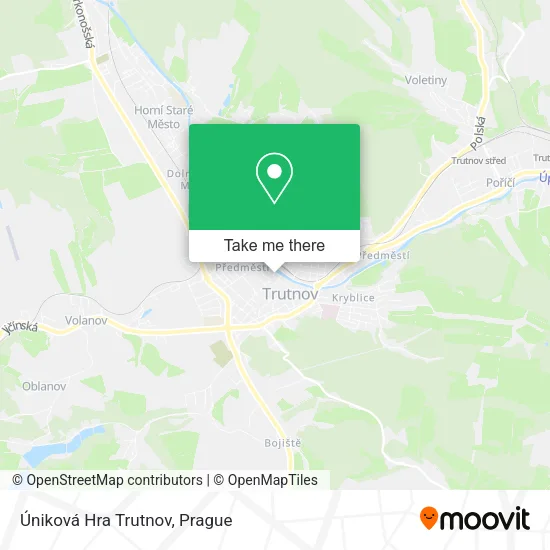 Карта Úniková Hra Trutnov