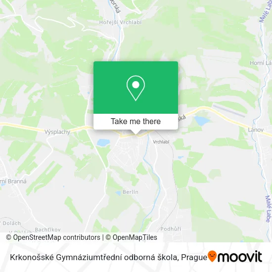 Карта Krkonošské Gymnáziumtřední odborná škola