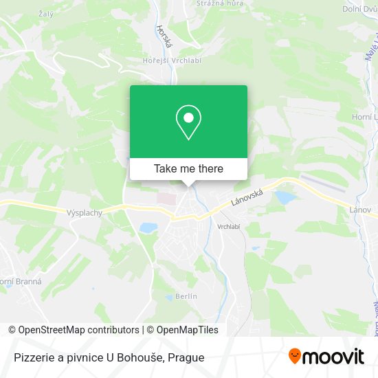 Карта Pizzerie a pivnice U Bohouše