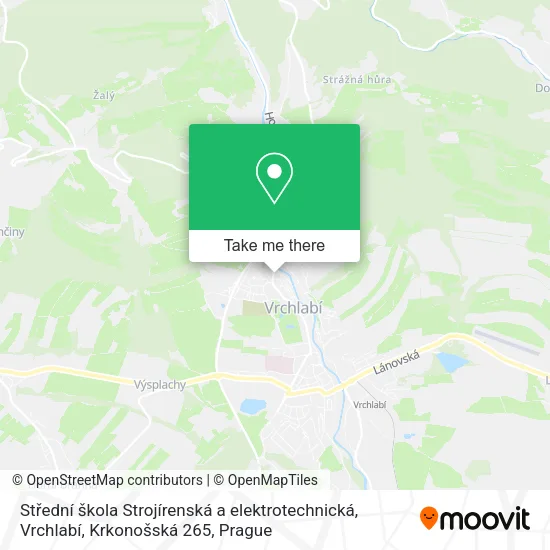 Карта Střední škola Strojírenská a elektrotechnická, Vrchlabí, Krkonošská 265