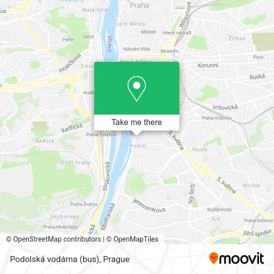 Карта Podolská vodárna (bus)