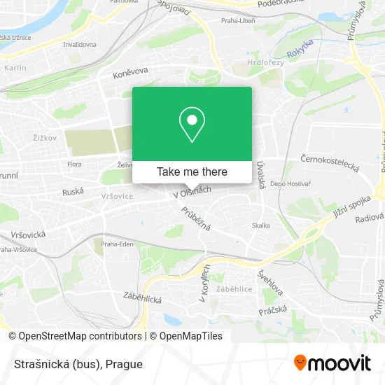 Карта Strašnická (bus)