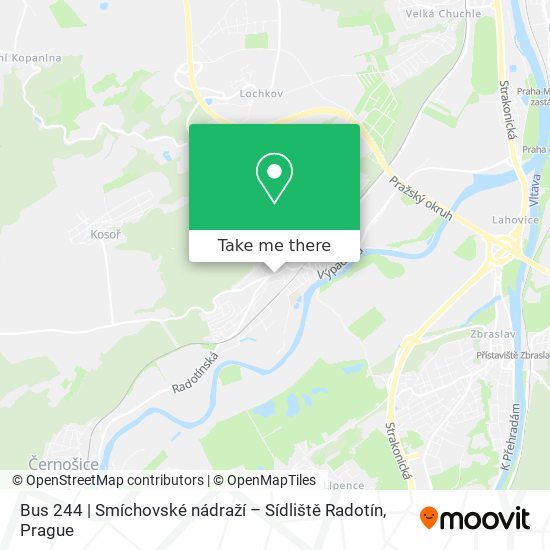 Bus 244 | Smíchovské nádraží – Sídliště Radotín map