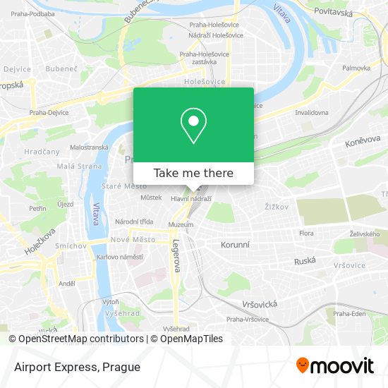 How to get to Airport Express in Praha 2 by Bus, Subway, Train or Light  Rail?
