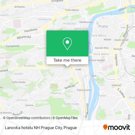 Lanovka hotelu NH Prague City map