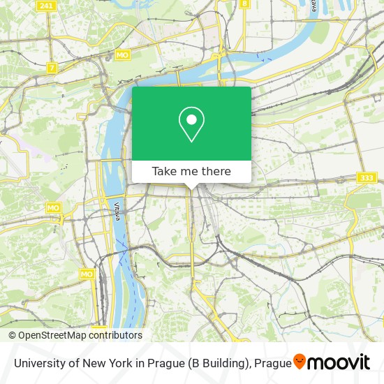 Карта University of New York in Prague (B Building)