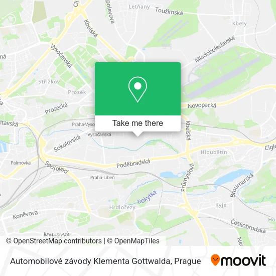 Карта Automobilové závody Klementa Gottwalda