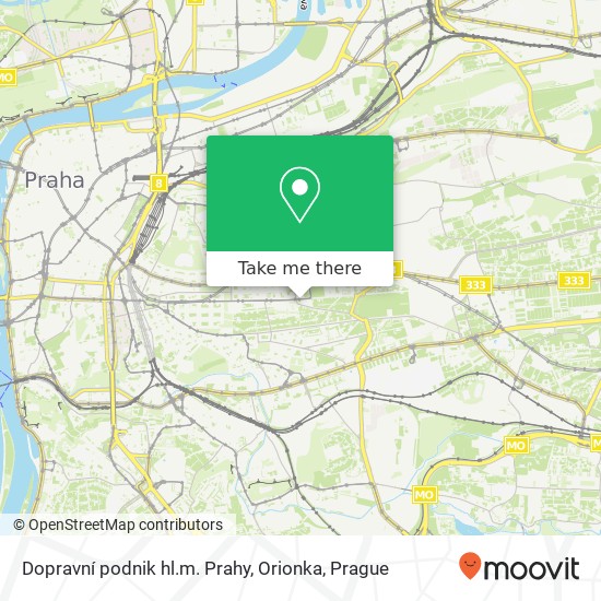 Dopravní podnik hl.m. Prahy, Orionka map
