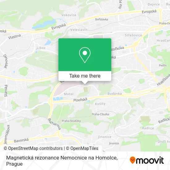 Карта Magnetická rezonance Nemocnice na Homolce