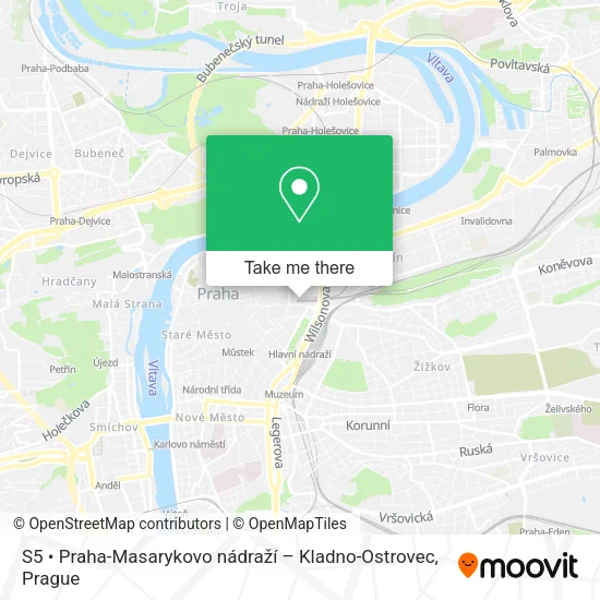 S5 • Praha-Masarykovo nádraží – Kladno-Ostrovec map