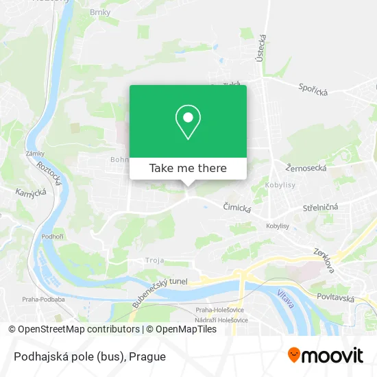 Карта Podhajská pole (bus)