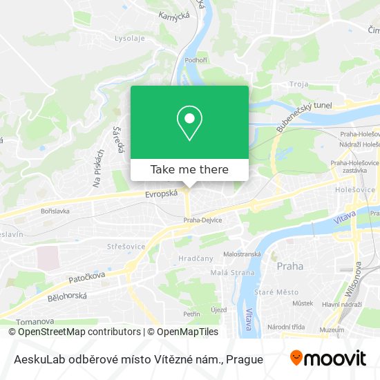 AeskuLab odběrové místo Vítězné nám. map