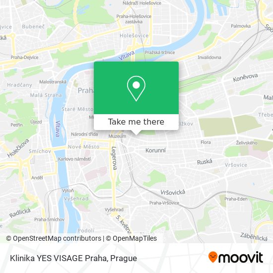 Klinika YES VISAGE Praha map