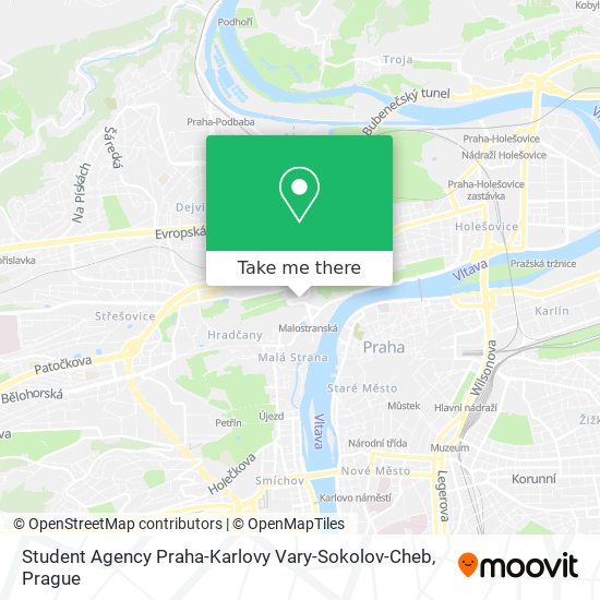 Student Agency Praha-Karlovy Vary-Sokolov-Cheb map