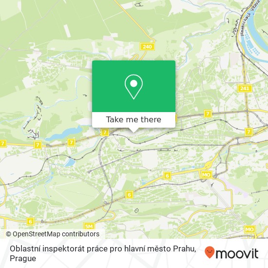 Карта Oblastní inspektorát práce pro hlavní město Prahu