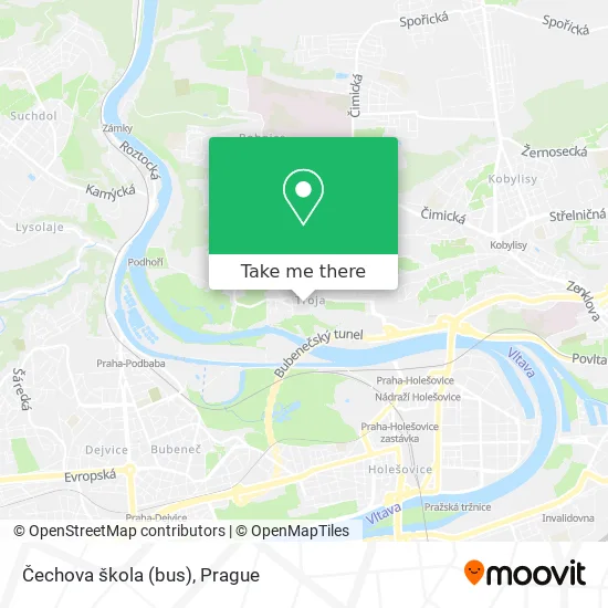 Карта Čechova škola (bus)
