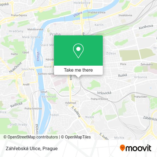 Карта Záhřebská Ulice
