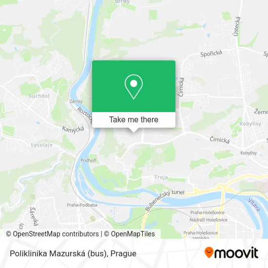 Карта Poliklinika Mazurská (bus)
