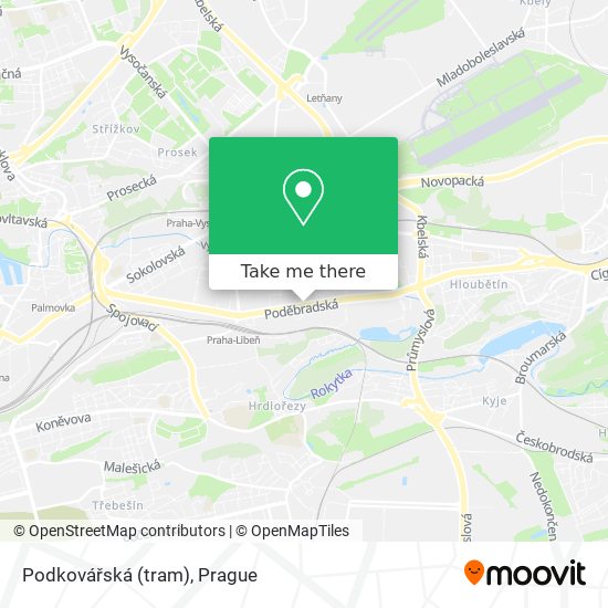 Podkovářská (tram) map