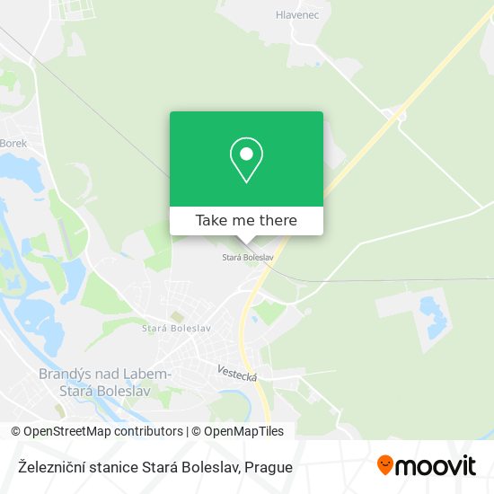 Železniční stanice Stará Boleslav map