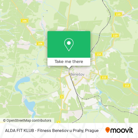 Карта ALDA FIT KLUB - Fitness Benešov u Prahy