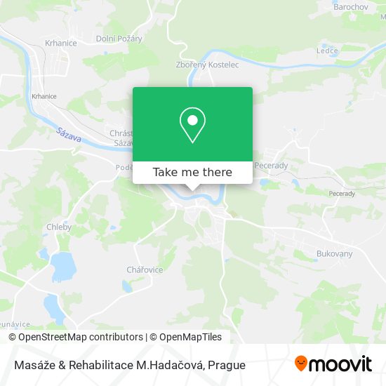 Карта Masáže & Rehabilitace M.Hadačová