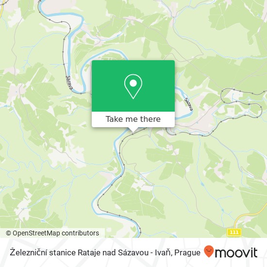 Карта Železniční stanice Rataje nad Sázavou - Ivaň