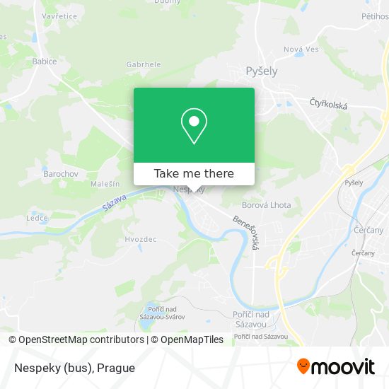 Nespeky (bus) map